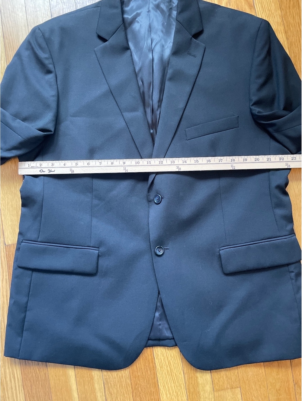 Pronto Uomo Platinum Black 100% Wool Blazer Sport Coat Men's 46 Short 2 Button - Picture 7 of 9